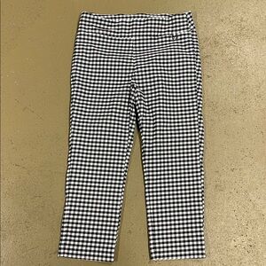 Rafaella Black & White Gingham Plaid Stretch Capri Pants Size 10